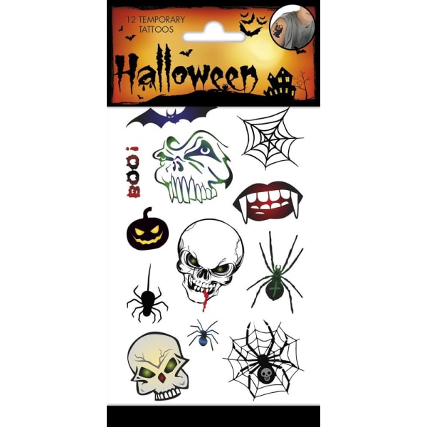 Tatueringar Halloween skräck Multicolor one size
