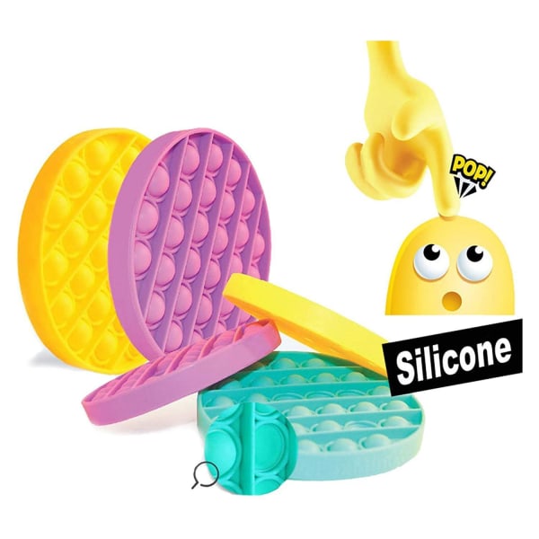 Popit Pop It Fidget Toy Rund CE Godkänd Yellow one size