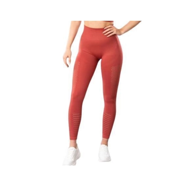 Röda Seamless Tights Leggings Mesh Red L