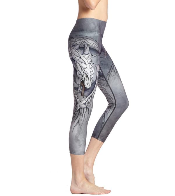 Grå Capri Leggings med Drake Black M