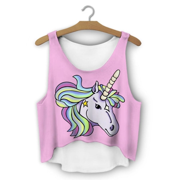 Unicorn Crop Top multifärg XL