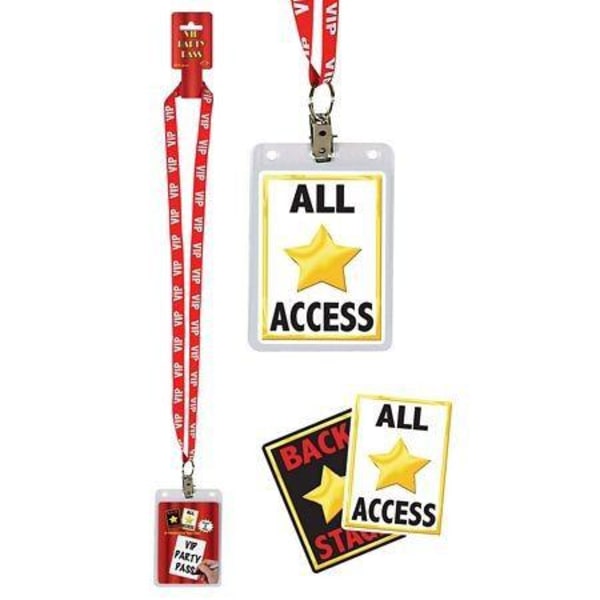 Backstage Pass Fake inträde Maskerad multifärg one size