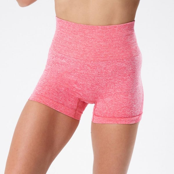 Rosa Fitness shorts med hög midja Pink L