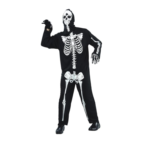 Skelet kostume Halloween Black one size