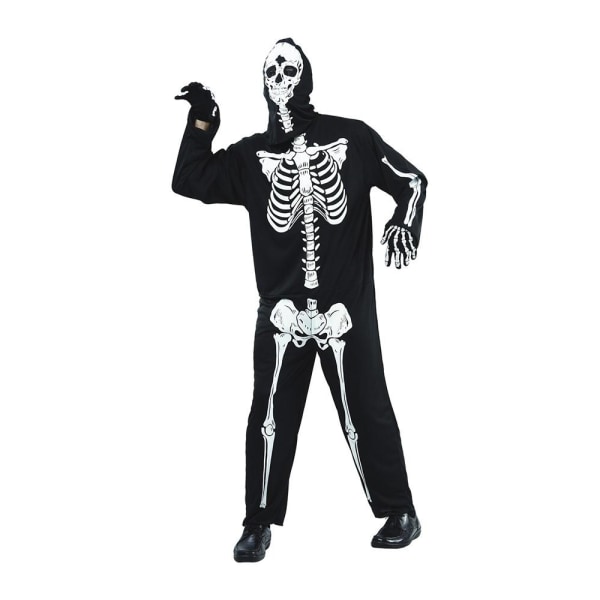 Skelett Maskeraddräkt Halloween Black one size