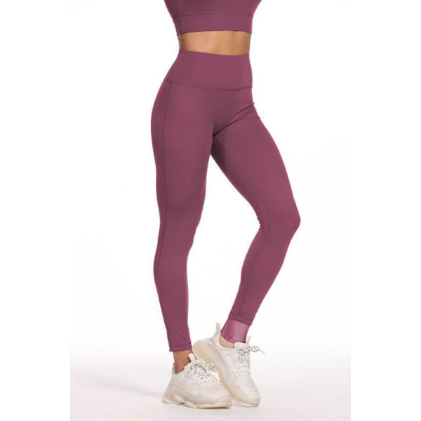 Leggings med hög midja Burgundy Bordeaux S