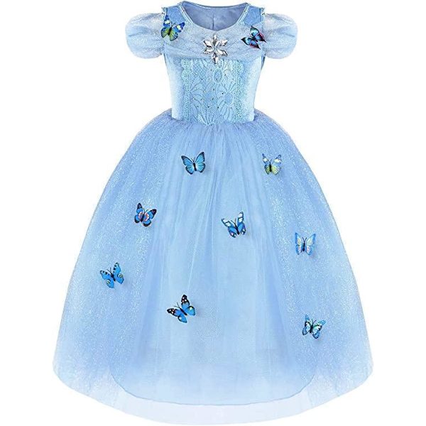 Prinsessklänning Elegant Blå Barn Maskeraddräkt Blue 152