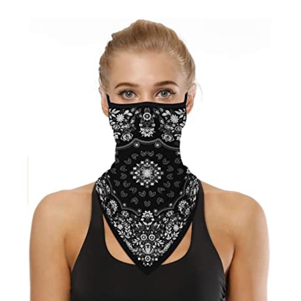 Ansiktsscarf Bandana Baklava Multifunktionsscarfs Tvättbar Svart one size
