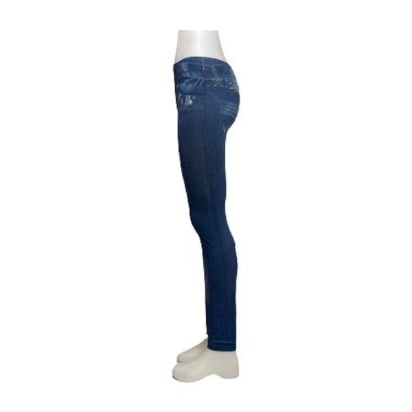 Kuviolliset Jeans-leggingsit, joissa painatus Sininen Blue one size
