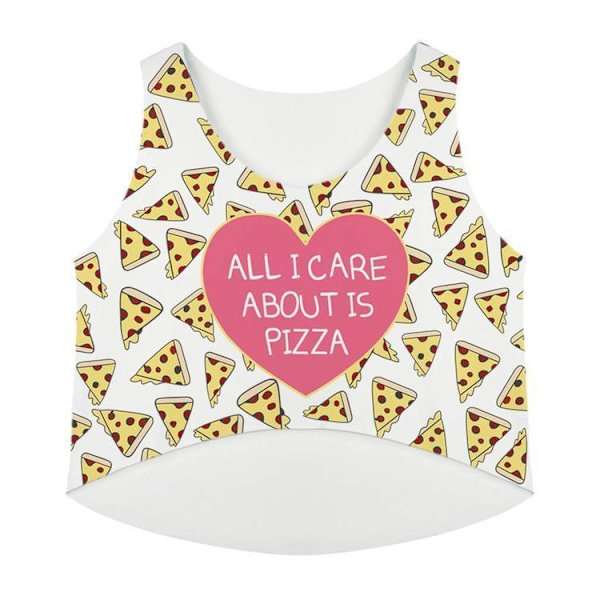 Allt jag bryr om är Pizza Crop Topp White L
