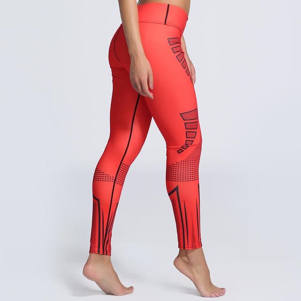 Röda Mönstrade Yoga Leggings Röd S