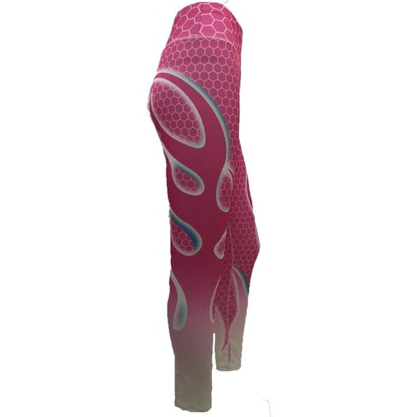 Pink Yoga Leggings med Flames Pink S