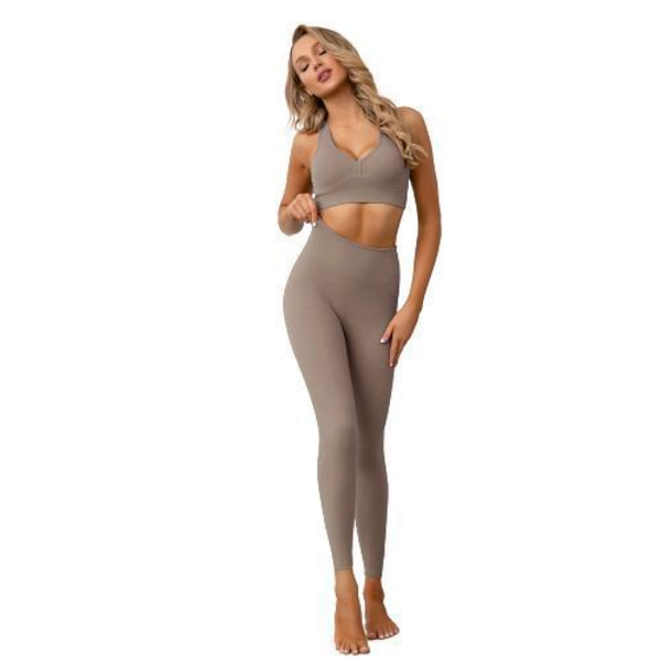 Sport-BH och Leggings 2-dels Set Espresso Espresso L