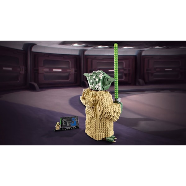 LEGO Star Wars 75255 Yoda, byggsats, minifigur, ljussabel, med displaystativ Multicolor one size