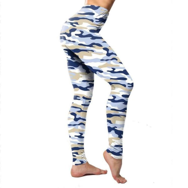 Kamouflage Leggings Blå MultiColor S/M