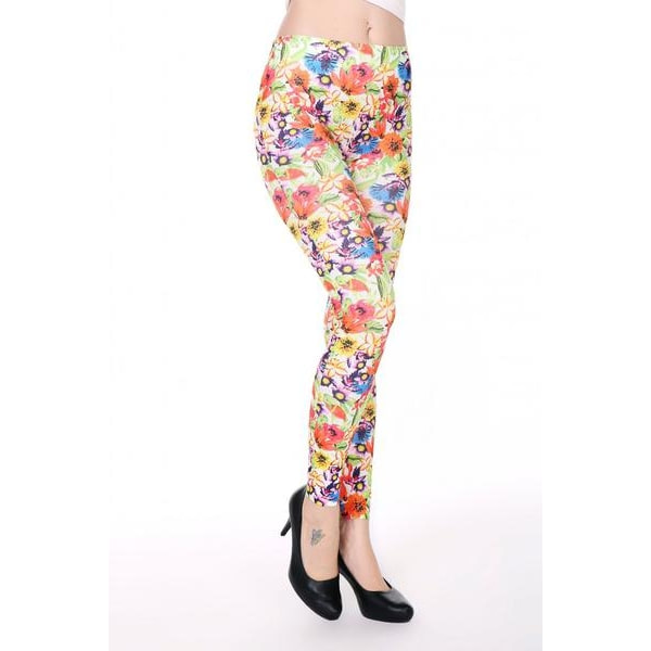 Blommiga Leggings multifärg one size