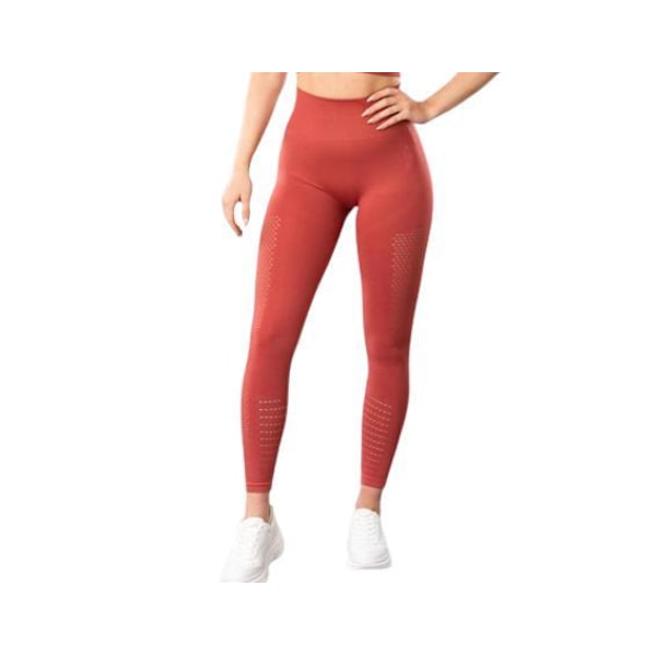 Röda Seamless Tights Leggings Mesh Red L