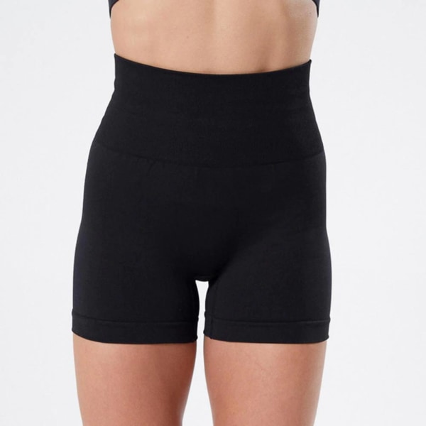 Svarta Fitness shorts med hög midja Black S