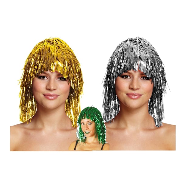 Glitterperuk Maskerad Guld one size