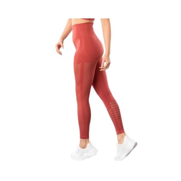 Röda Seamless Tights Leggings Mesh Red L