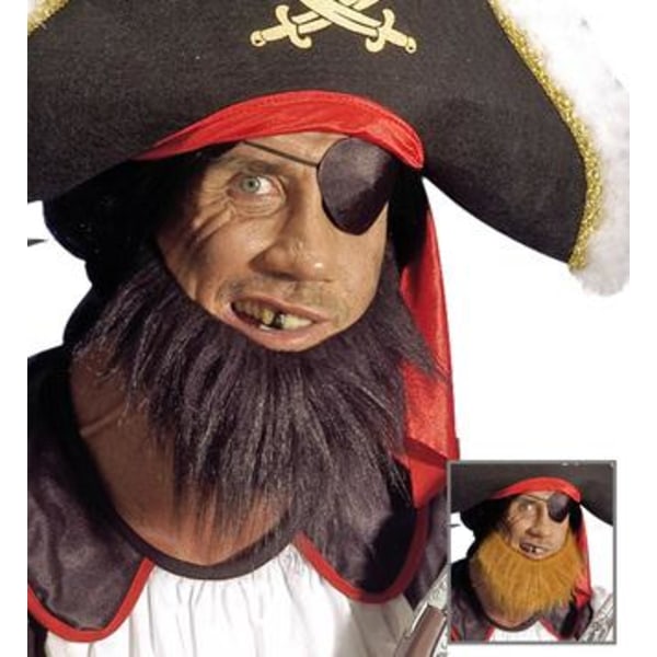 Black Pirate Beard Maskerade Halloween Black one size