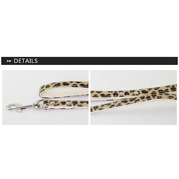 Hundkoppel i Leopard-mönster Gold one size