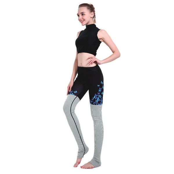 Blå fjärils Yoga Leggings MultiColor XL
