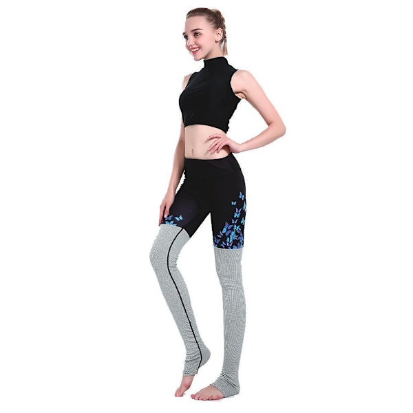 Blå fjärils Yoga Leggings MultiColor XL
