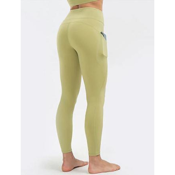 Korkeavyötäröiset Legginssit Taskuilla Vihreä Sinertävä Musta Green XL