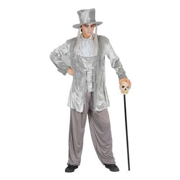 Spöklig gentleman Maskeraddräkt Halloween Silver one size