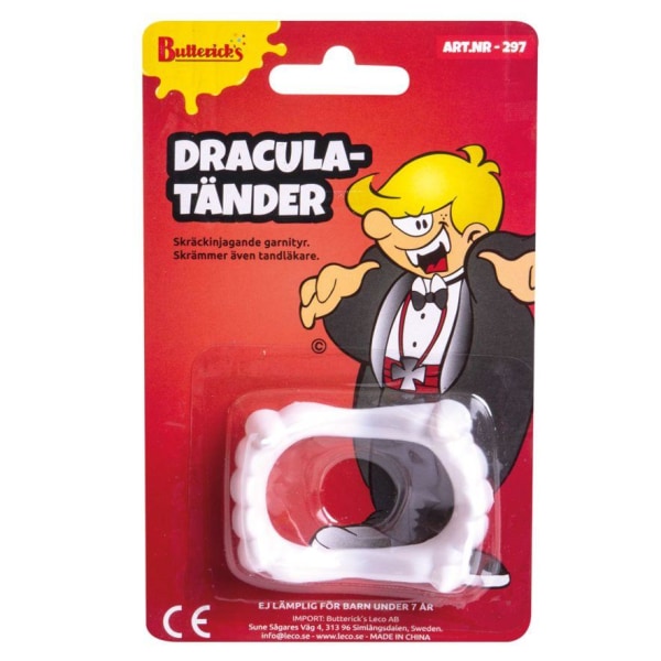 Dracula Tänder Halloween Vit one size