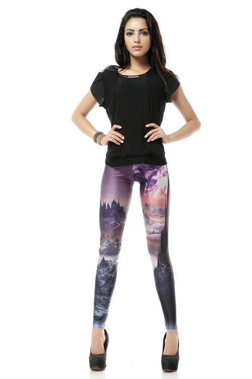 Naturmönstrade Leggings MultiColor S