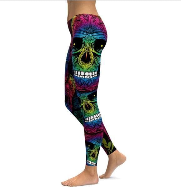 Dödskalle leggings Multicolor M
