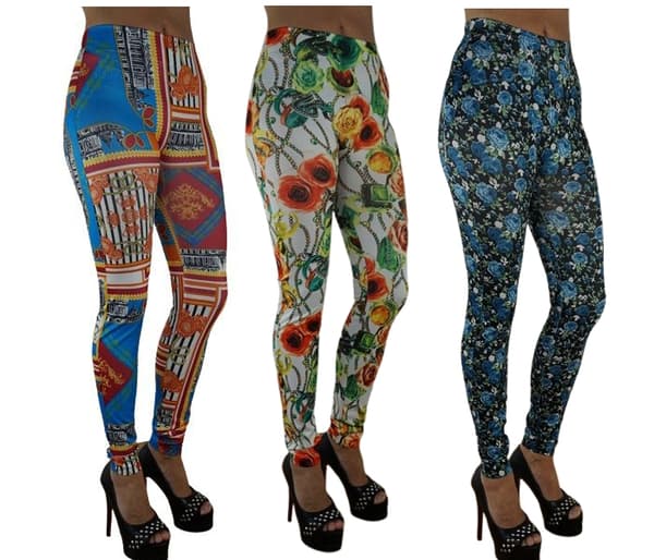 Sömlösa Mönstrade Leggings 3-pack multifärg one size