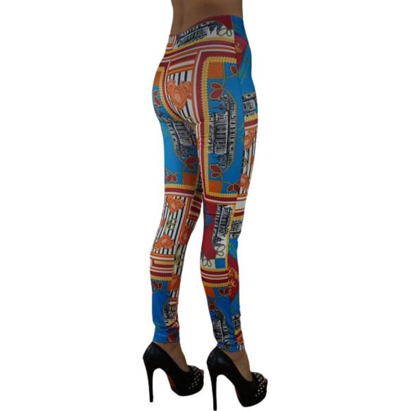 Kuviolliset leggingsit, joissa on jäykkä kuviointi Multicolor one size