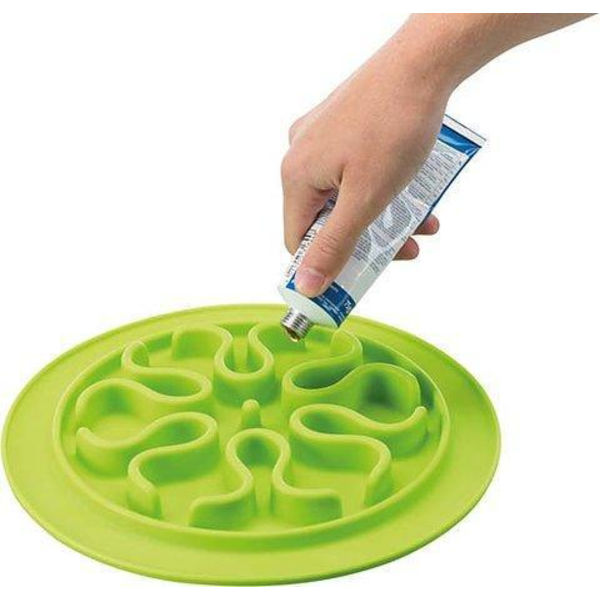 Slow Feed fodermatta, silikon, ø 24 cm Green one size