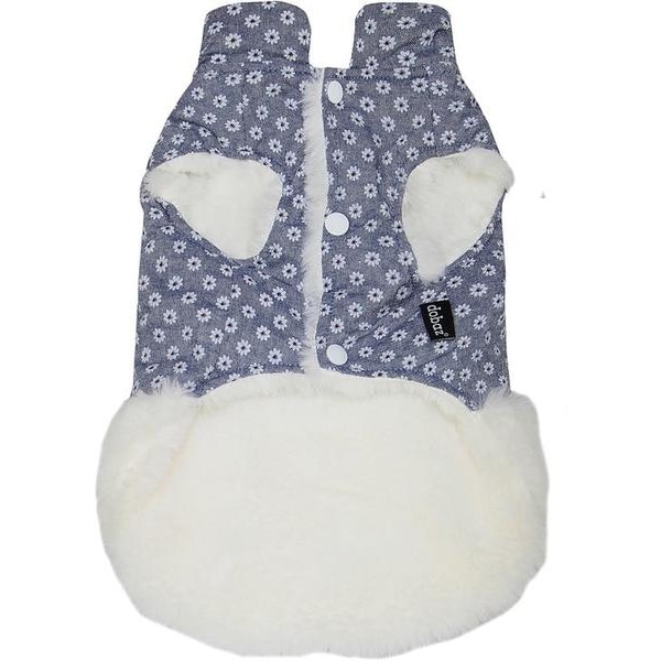 Varm fodrad hundjacka med blommor hundtäcke hundkläder MultiColor XL