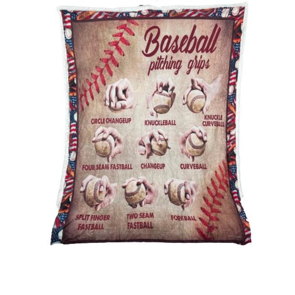 Plush Filt Pläd Baseboll ca 140 cm x ca 200 cm multifärg one size