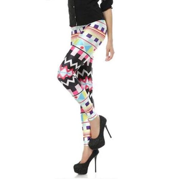 Färgglada Aztec Leggings MultiColor M