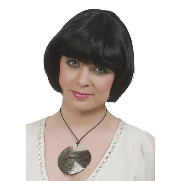 Svart Page Peruk Maskerad Halloween Black one size