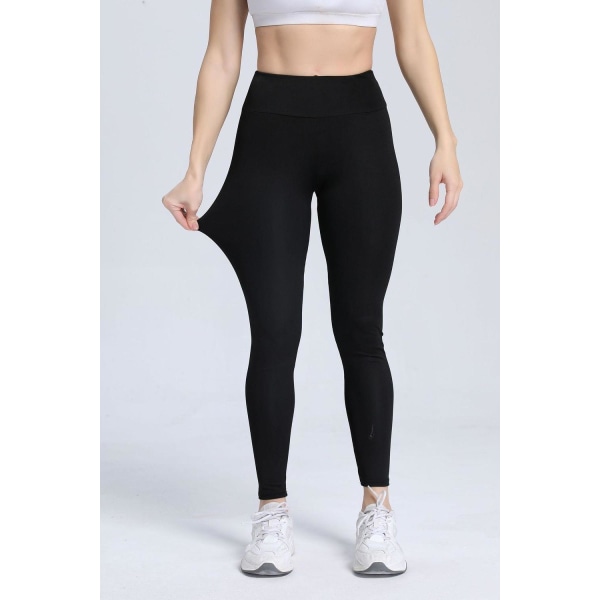 Svarta Leggings med Fickor Black S