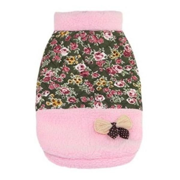 Hundjacka med blommor Fodrad Hundkläder MultiColor XS