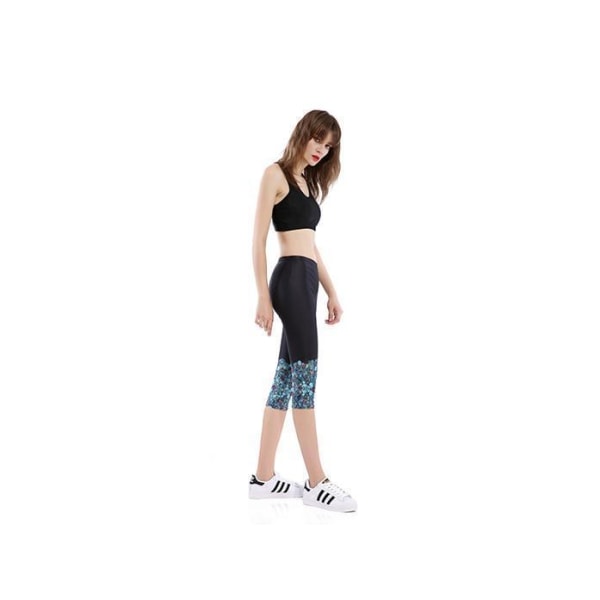 Mustat Capri-leggingsit, joissa on simpukkakuvio MultiColor XL