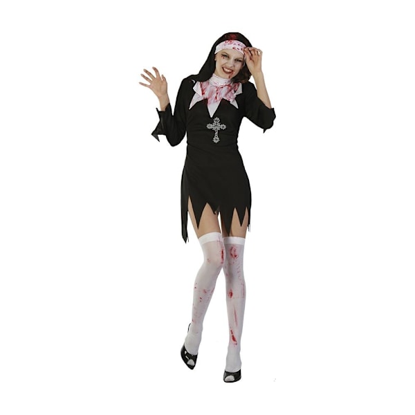 Blodig Nunna Maskeraddräkt Halloween Black one size
