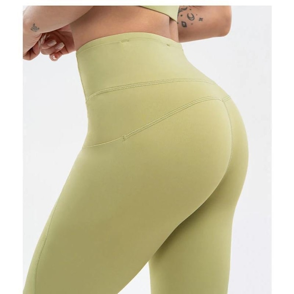 Leggings med Hög Midja och Fickor Grön Green M