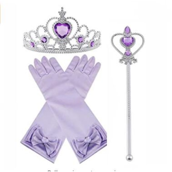 Lila Prinsess set till Prinsessklänningar Rapunzel Frost Elsa Lila one size