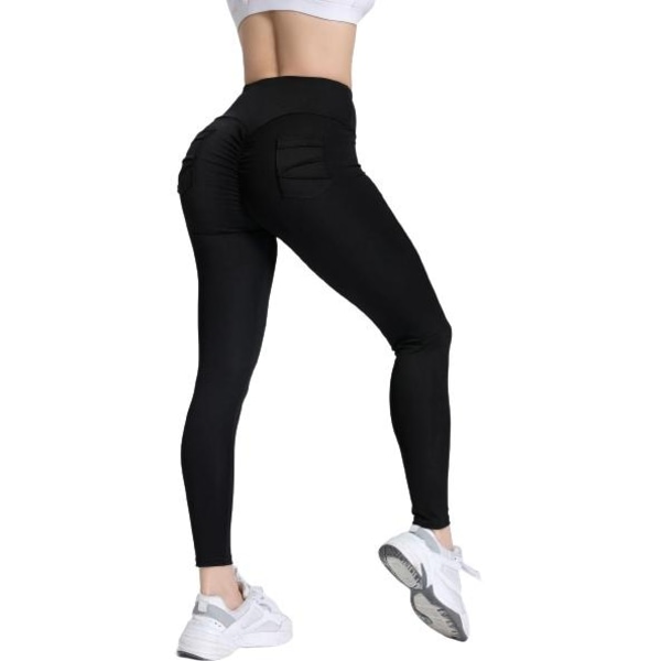 Svarta Leggings med Fickor Black S