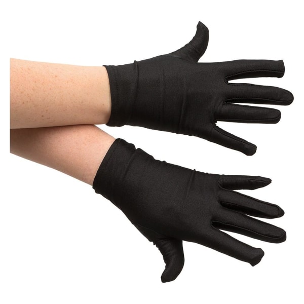 Black Short Gloves Masquerade Black one size