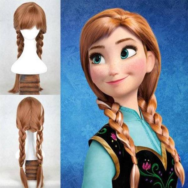 Peruk Frozen för barn Light brown one size