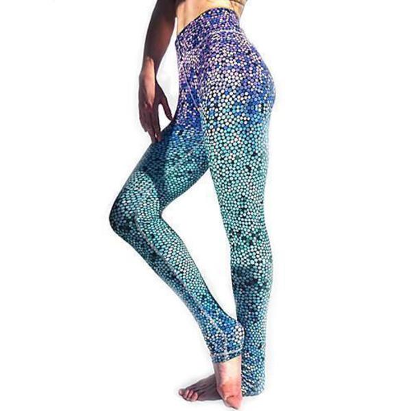 Tribal Gym Sport Yoga Fitness Leggings Pants Blue XXXXL